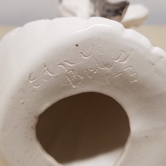 Atlantic Mold White, Sliver Angel Playing Flute Ceramic Christmas 12" Figure - Picture 8 of 8